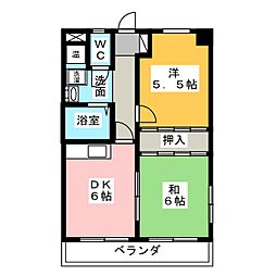 メゾン港北 2DKの間取図画像