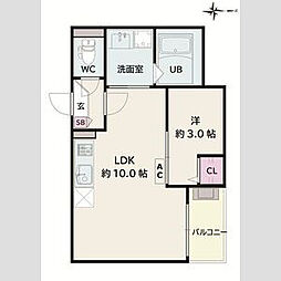 Jack kawamaI 1LDKの間取図画像