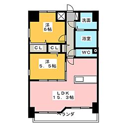 カーサジマーレ 2LDKの間取図画像