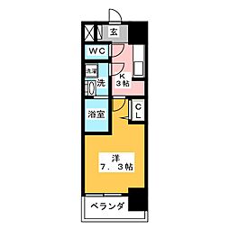 S-RESIDENCE東海通 1Kの間取図画像