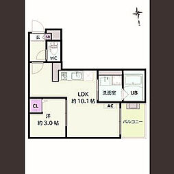 Jack meikoI 1LDKの間取図画像