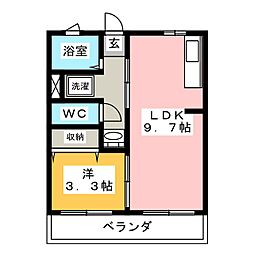 ハイツ土古 1LDKの間取図画像