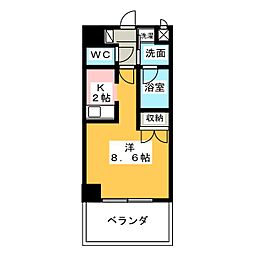 プリンセス・アイ 1Kの間取図画像