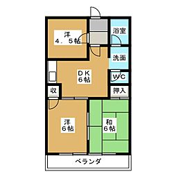 桔梗ビル 3DKの間取図画像