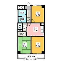 アーバンヒルズ 3DKの間取図画像