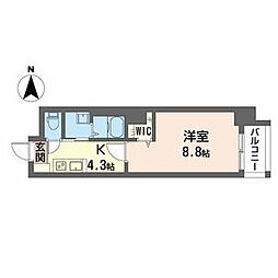 グランテラス港 1Kの間取図画像