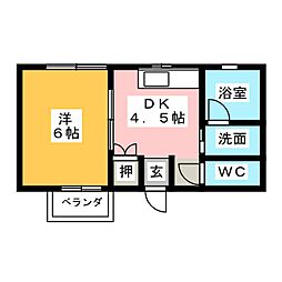 ハイツ一社 1DKの間取図画像