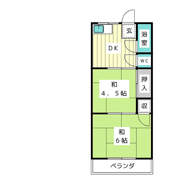 鈴木ビル ｜愛知県名古屋市名東区香坂(賃貸マンション2DK・2階・29.00㎡)の写真 その2