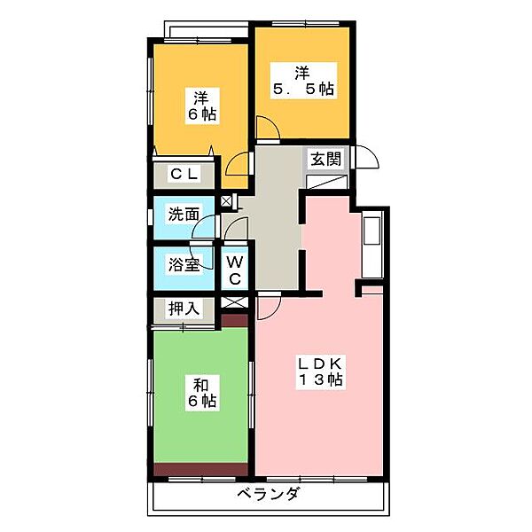 パークノヴァ藤森 ｜愛知県名古屋市名東区猪高台１丁目(賃貸マンション3LDK・2階・73.04㎡)の写真 その2