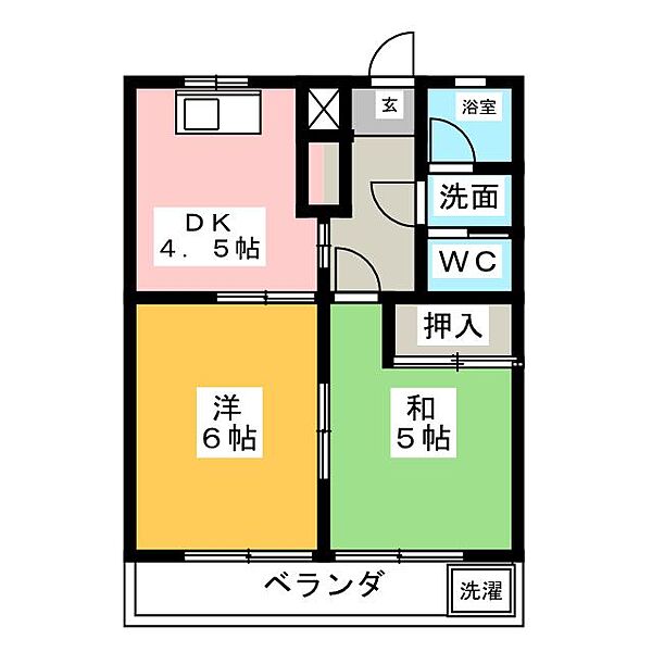 イースタン亀の井 ｜愛知県名古屋市名東区亀の井３丁目(賃貸マンション2DK・1階・33.75㎡)の写真 その2