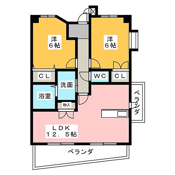 プライム伸和 ｜愛知県名古屋市名東区貴船３丁目(賃貸マンション2LDK・2階・56.53㎡)の写真 その2