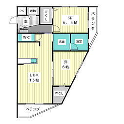 ＳＡＮＴＥＯＩＲ（サンテワール） 1階2LDKの間取り