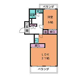 マンション一社 1LDKの間取図画像