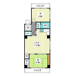 メゾンアサノ 2LDKの間取図画像