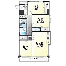 URBANSQUARE3 3LDKの間取図画像
