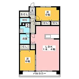 JouirIssha 2LDKの間取図画像