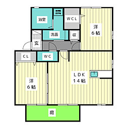 プレシアンス 2LDKの間取図画像
