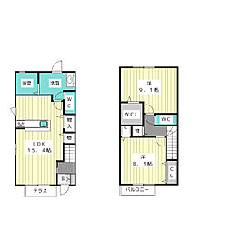 D-room神丘町 2LDKの間取図画像