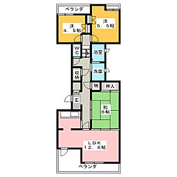 N・Sハイム 3LDKの間取図画像