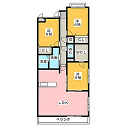 ヴェルベデーレ陸前 3LDKの間取図画像