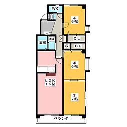 サンシティ貴船 3LDKの間取図画像