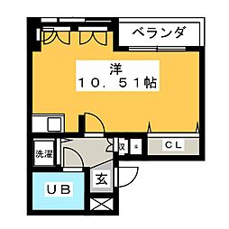セリニティ星ケ丘 ワンルームの間取図画像