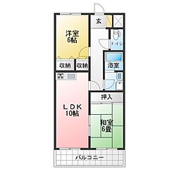 ラヴィアン 2LDKの間取図画像