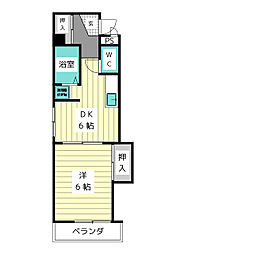 シャトルオオギ 1DKの間取図画像