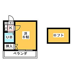 ハイツ上社 1Kの間取図画像