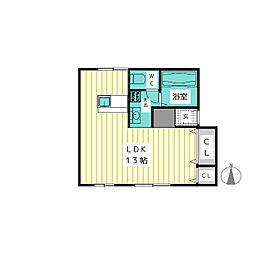 ミネマンション 2DKの間取図画像