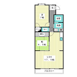 代万ビル 2LDKの間取図画像