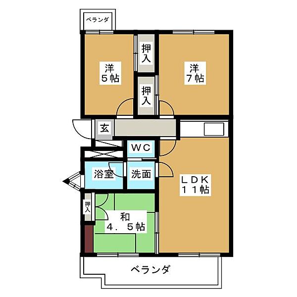 グリーンサイドハウスＳ棟 ｜愛知県長久手市杁ケ池(賃貸マンション3LDK・3階・59.00㎡)の写真 その2