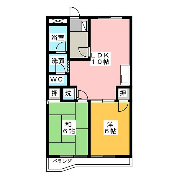 レジデンスオーミ ｜愛知県長久手市作田１丁目(賃貸マンション2LDK・2階・47.22㎡)の写真 その2