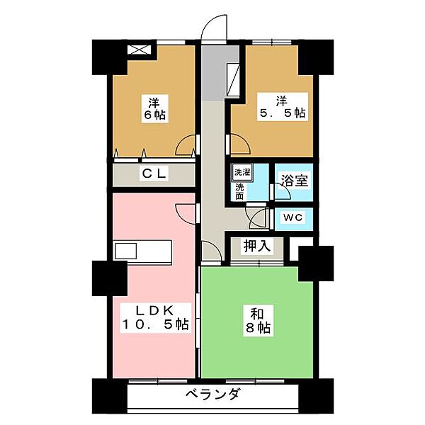 アルカディア長久手 ｜愛知県長久手市根の神(賃貸マンション3LDK・4階・69.31㎡)の写真 その2