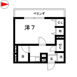 エストゥディオ 1DKの間取図画像