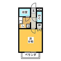 サンポート浅井 1Kの間取図画像