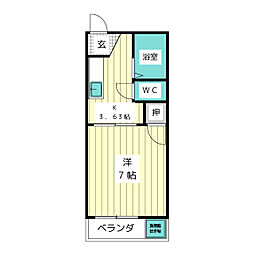 ドムール長湫 1Kの間取図画像
