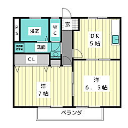 BonneCHANCE 2DKの間取図画像