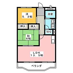 ハートフル脇 2LDKの間取図画像