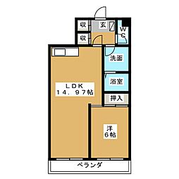 エスポワール長久手 1LDKの間取図画像