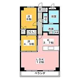 ヴィラG2 2LDKの間取図画像