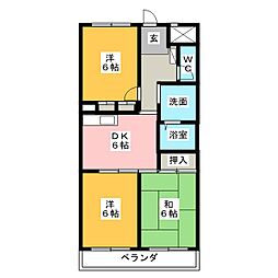 エスポワール長久手 3DKの間取図画像
