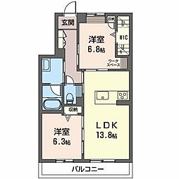 ドラセナテラス 2LDKの間取図画像