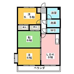 サンタパレス・K2 3LDKの間取図画像