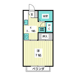アーバン・アオヤマ 1DKの間取図画像