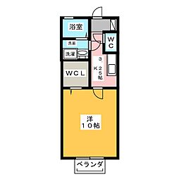 アネーロ 1Kの間取図画像