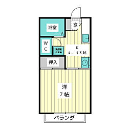 アーバン・アオヤマ 1DKの間取図画像