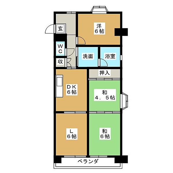 三京マンション ｜愛知県名古屋市天白区一本松１丁目(賃貸マンション3LDK・1階・62.70㎡)の写真 その2