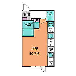 GLAMB3 道明町II 3階ワンルームの間取り