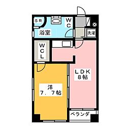 レインボーピア原 1LDKの間取図画像